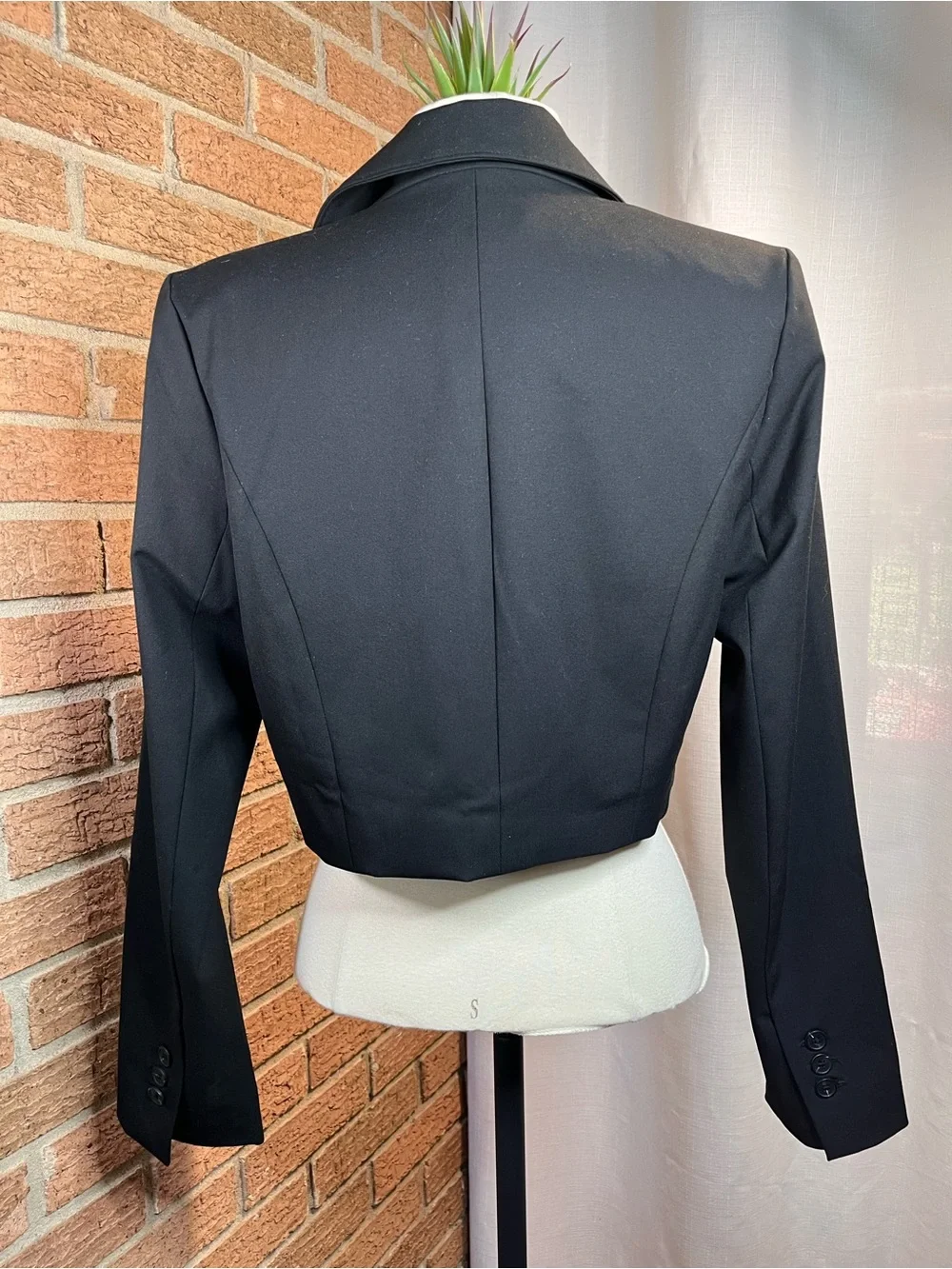NWT The Drop Reims Cropped Blazer Black XS Tailored Stretch Jacket